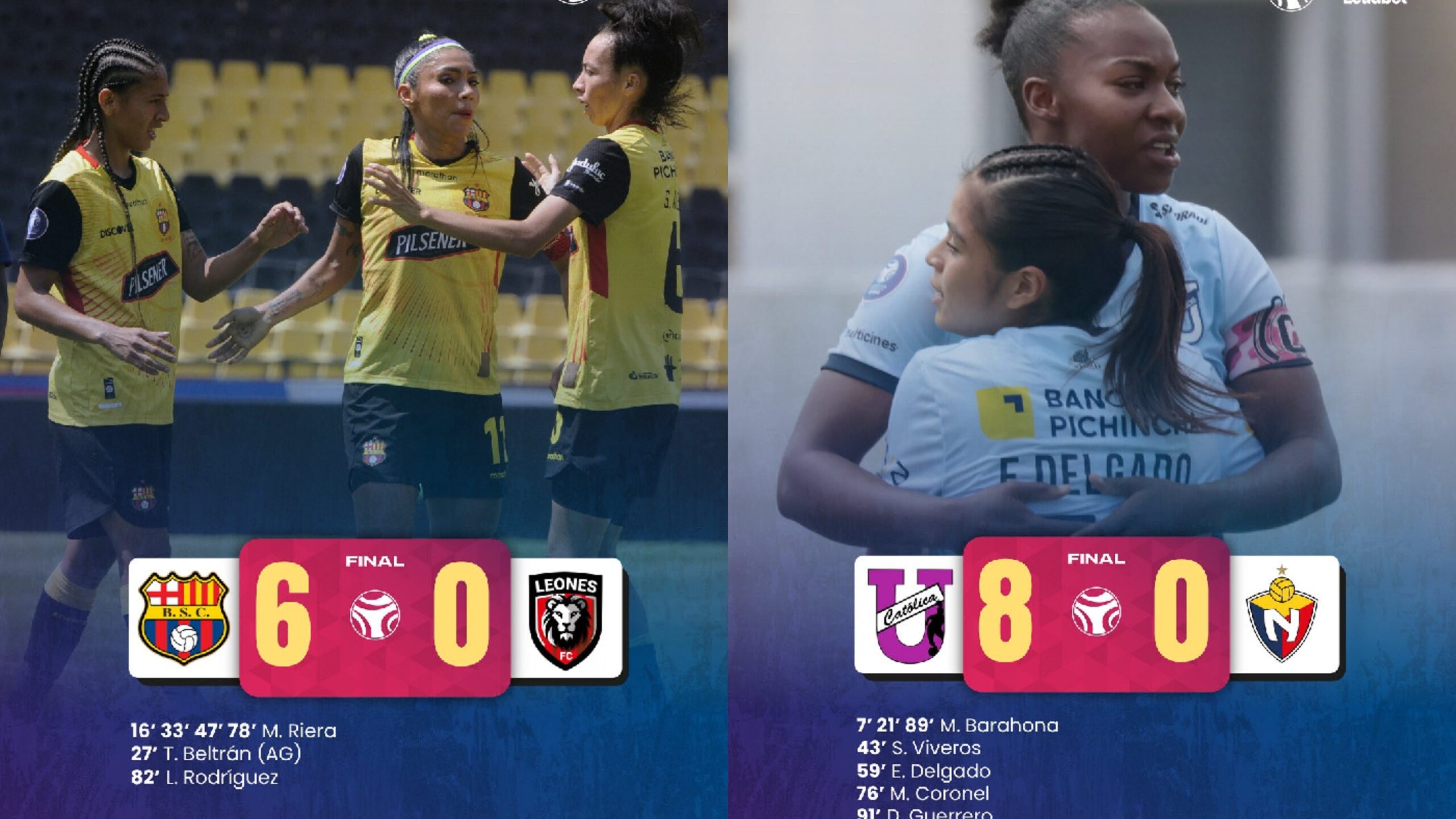 erró la fecha 16 de la Superliga Femenina de Ecuador con 24 goles, invictas que no sueltan la cima y una tabla que sigue sin cambios en los primeros puestos.