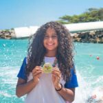 David Farinango en el podio del Panamericano de Aguas Abiertas